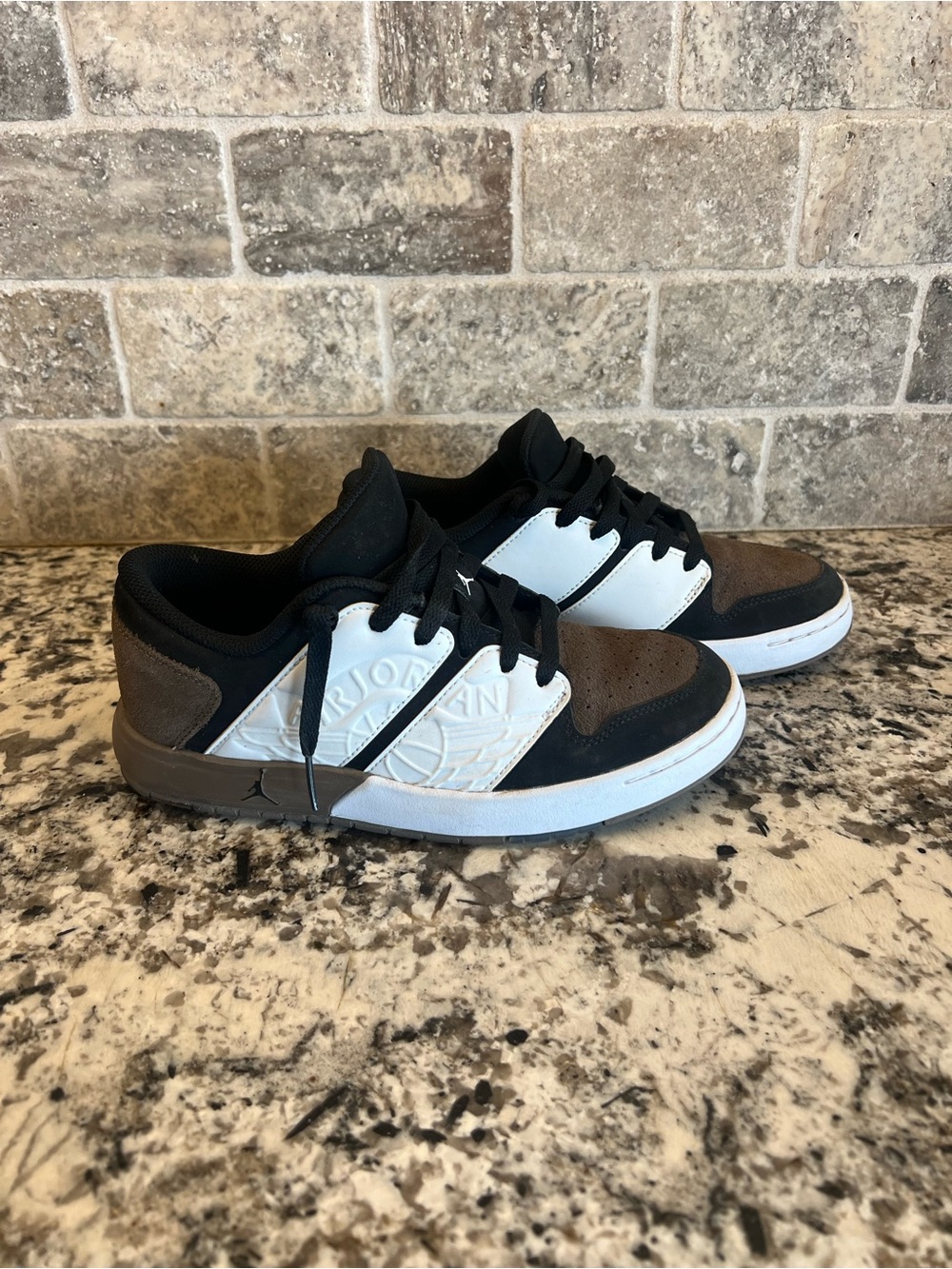 Jordan Low-Top Sneakers in Black, White & Brown